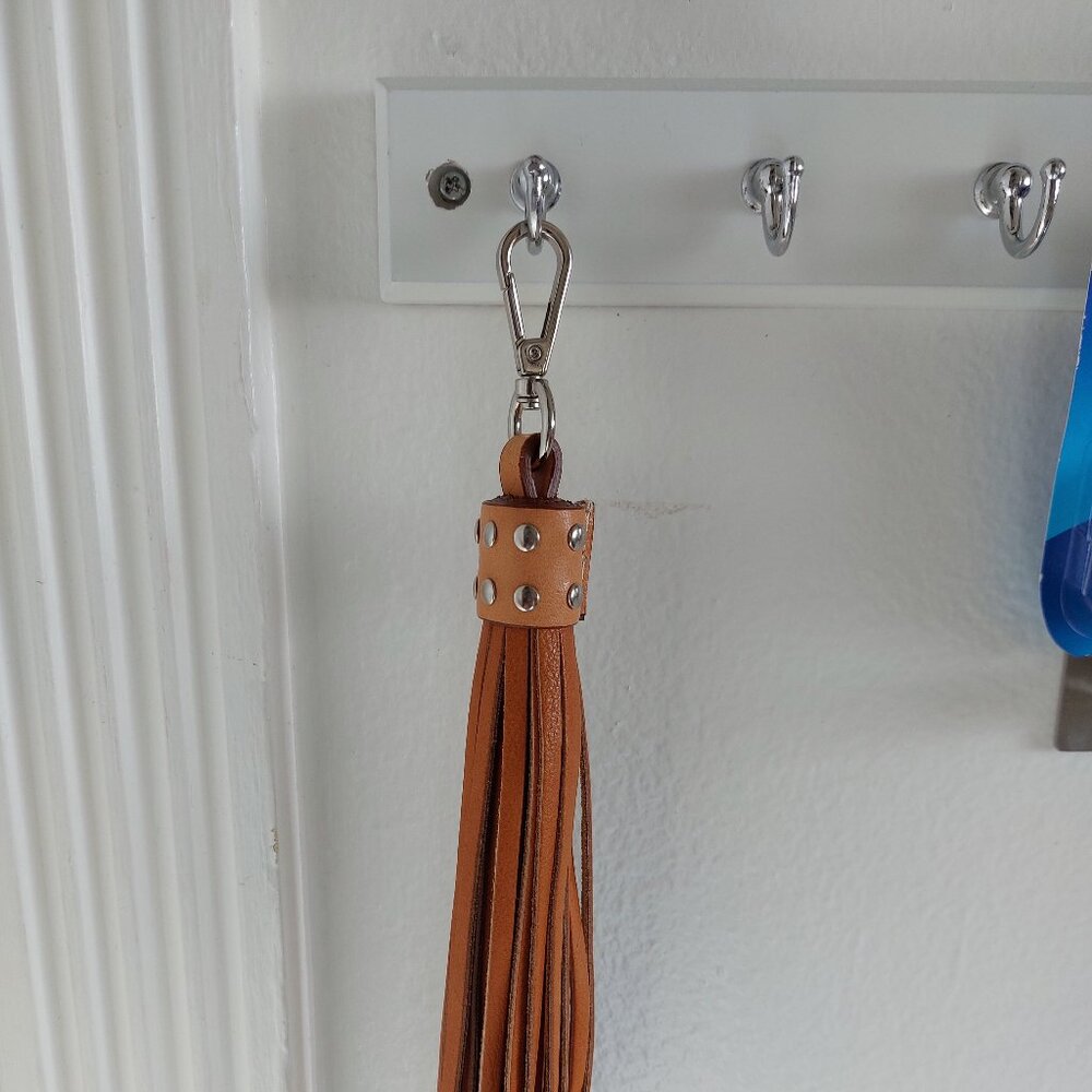 Cavalcanti Leather Tassel Handbag Charm Clip On Accessory Nice Bag Charm